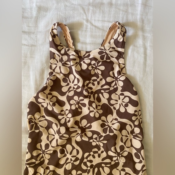 Rhythm Swimwear Floral Cross Back One Piece In Chocolate - Picture 2 of 6